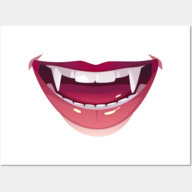 vampire teeth Wall Art by Full Moon